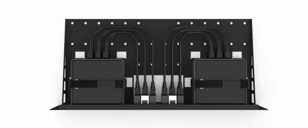 UM-INT-001 - Kit de montage en rack Intel NUC 19″ | 2x emplacement NUC | 12x connecteur | 1,66U